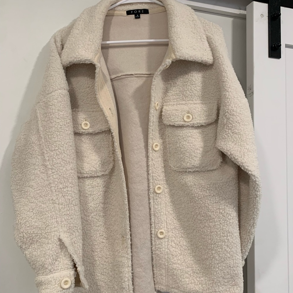 Fore cream button up jacket